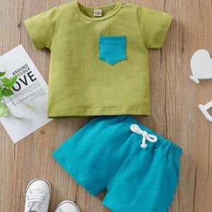 Olive Tee & Shorts Set